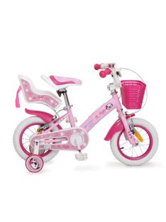   Bicikli BYOX PUPPY gyerek kerékpár lány 12es méret RÓZSASZÍN