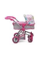 Moni Toys Pink rose játék mózes kosaras babakocsi