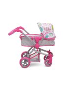 Moni Toys Pink rose játék mózes kosaras babakocsi