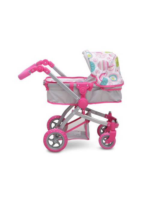 Moni Toys Pink rose játék mózes kosaras babakocsi