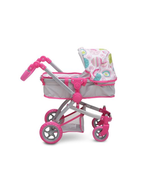Moni Toys Pink rose játék mózes kosaras babakocsi