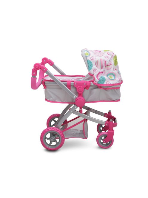 Moni Toys Pink rose játék mózes kosaras babakocsi