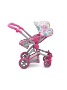 Moni Toys Pink rose játék mózes kosaras babakocsi
