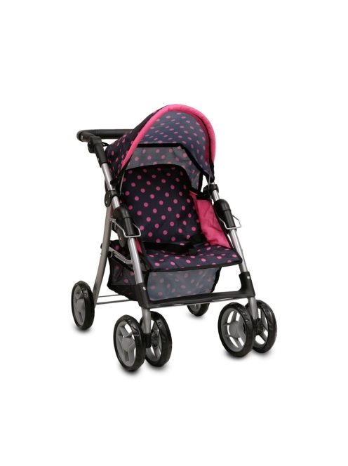 Moni Toys Pinky dots játék babakocsi pöttyös