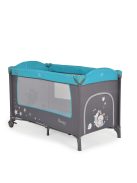 MONI Sleepy összecsukható luxus utazóágy 2 szint+pelenkázó+ játék türkiz