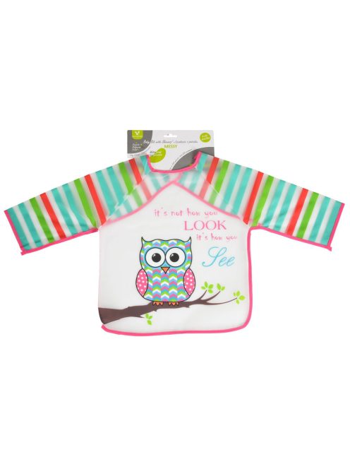 BIB előke hosszú ujjas Messy PINK