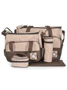 STELLA kismama táska 5dbos szett, pelenkázólappal BARNA/BÉZS