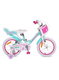   Bicikli BYOX CUPCAKE gyerek lány kerékpár 16-os méret TÜRKIZ