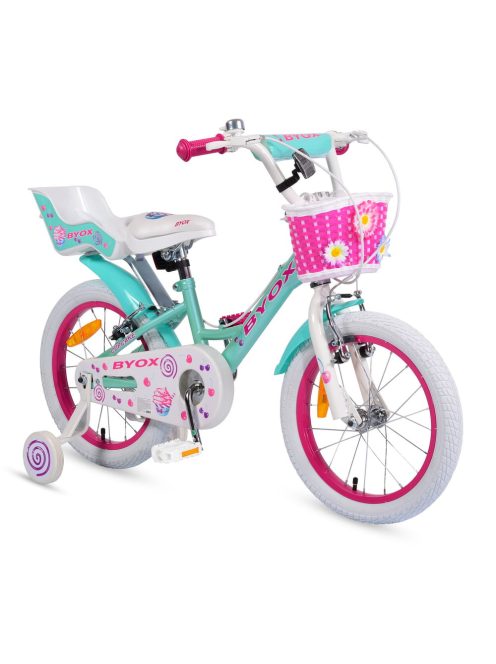 Bicikli BYOX CUPCAKE gyerek lány kerékpár 16-os méret TÜRKIZ