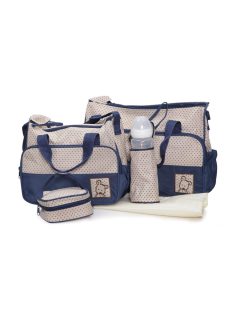   STELLA kismama táska 5dbos szett, pelenkázólappal KÉK/BÉZS
