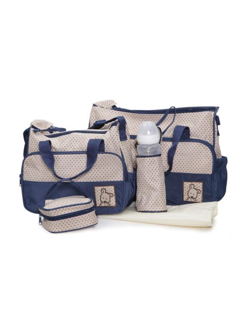 STELLA kismama táska 5dbos szett, pelenkázólappal KÉK/BÉZS