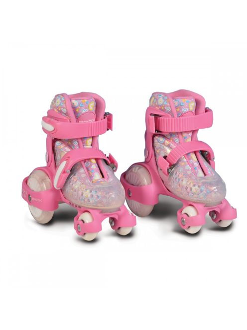 Byox Görkorcsolya Little Beetle dupla soros kerekes, 26-29es lányos PINK