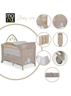 MONI Sleepy összecsukható luxus babaágy 2 szint bézs
