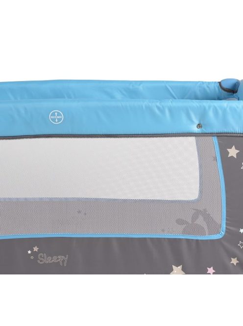 MONI Sleepy összecsukható luxus utazóágy 2 szint+pelenkázó+ játék kék