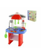 Polesie Toys  kis konyha JANA edényekkel 49cm PIROS/kék