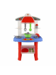 Polesie Toys  kis konyha JANA edényekkel 49cm PIROS/kék