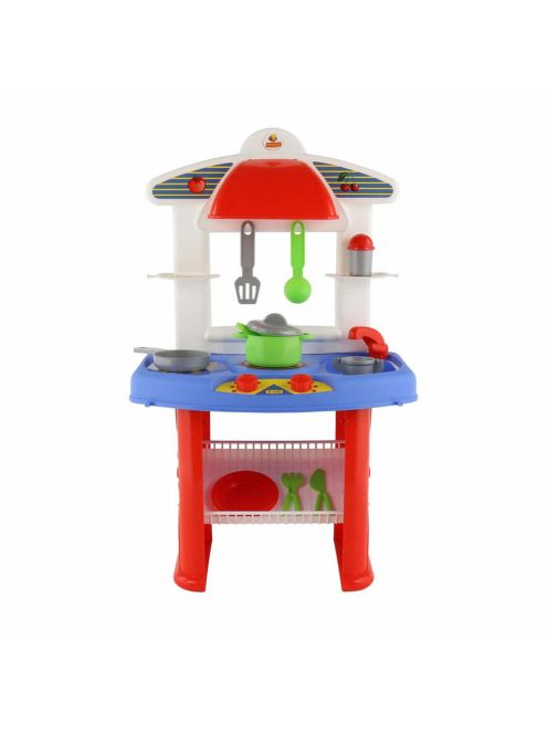 Polesie Toys  kis konyha JANA edényekkel 49cm PIROS/kék