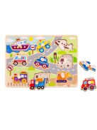 TOOKY Toy fapuzzle járművek  -10dbos