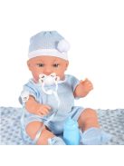 Baba 36 cm-es fiú, takaróval, cumisüveggel VKÉK