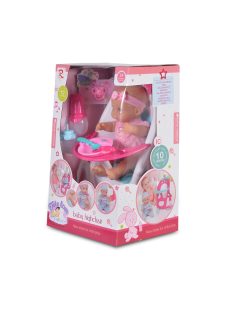 Baba 36 cm-es szett etetőszékkel, tányérral