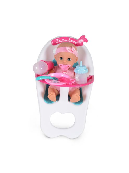 Baba 36 cm-es szett etetőszékkel, tányérral