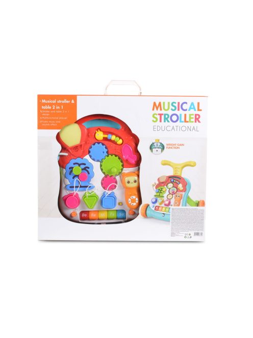 Moni Toys Music járássegítő műanyag 2in1 játszóasztal