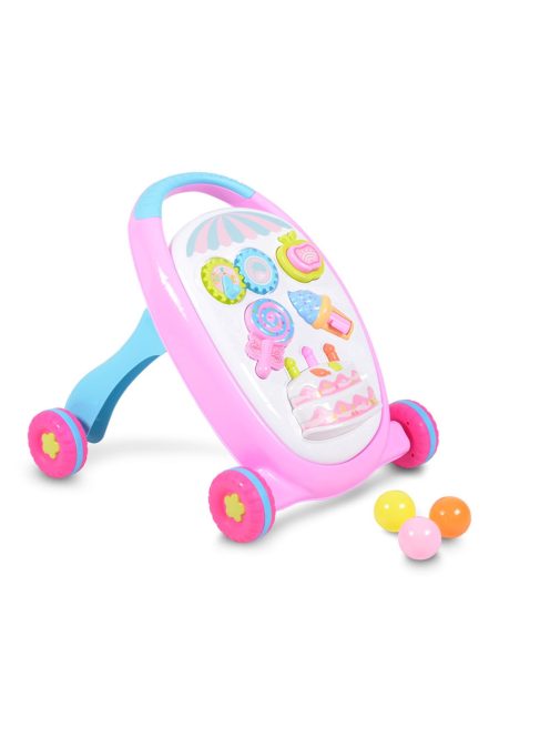MUSIC BABY WALKER járássegítő sütis PINK