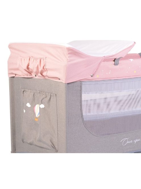 Cangaroo Once upon3 2 szintes utazóágy zenélő játékkal, pelenkázós pink