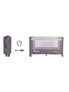 Cangaroo Africa 1 szintes utazóágy 14 kg-ig szürke