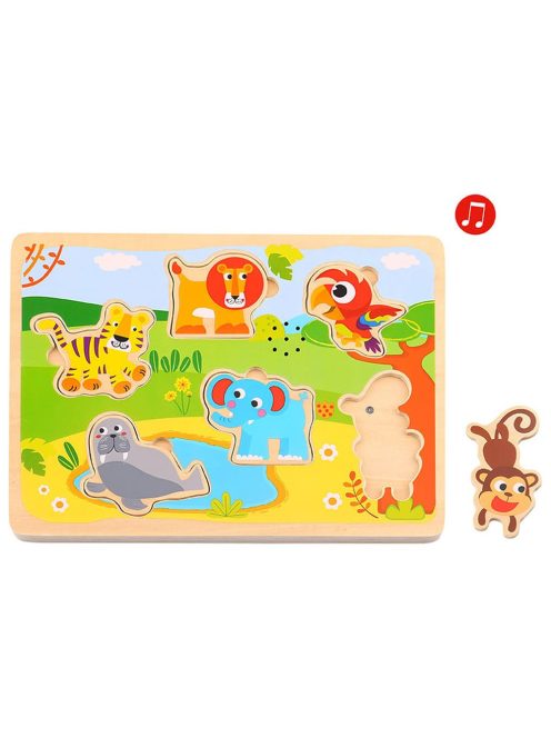 TOOKY fapuzzle safari állatos hanggal 7 dbos
