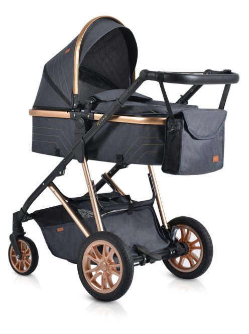 MONI Midas átalakítható sport/mózes babakocsi + táska, +fekvőbetét FEKETE