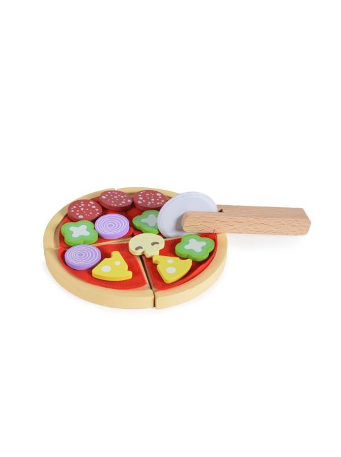 FAJÁTÉK fa pizza szett 22 dbos