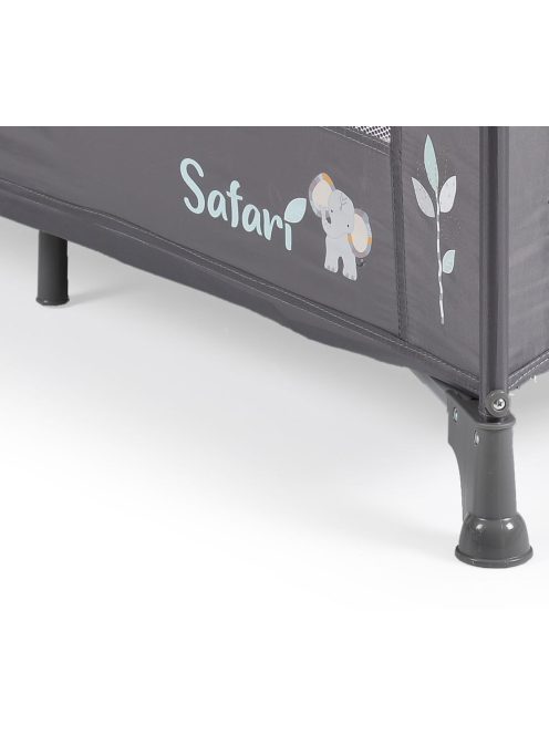 SAFARI utazóágy 1 szintes, zippes kibújóval, állatmintás TÜRKIZ/kék