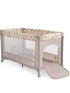   SAFARI utazóágy 1 szintes, zippes kibújóval, állatmintás BÉZS