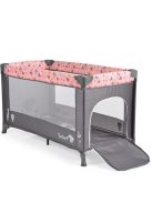SAFARI utazóágy 1 szintes, zippes kibújóval, állatmintás PINK/rózsa