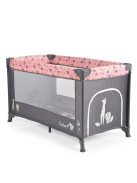 SAFARI utazóágy 1 szintes, zippes kibújóval, állatmintás PINK/rózsa