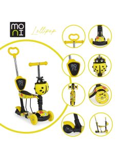 MONI Lollipop roller üléssel katicás sárga