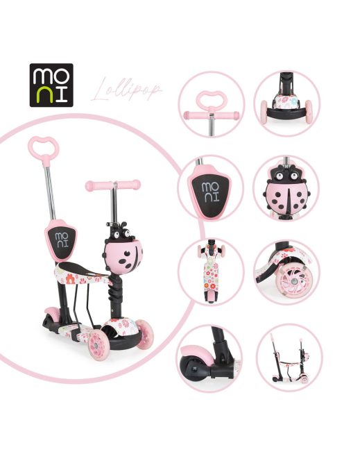 MONI Lollipop roller üléssel katicás pink