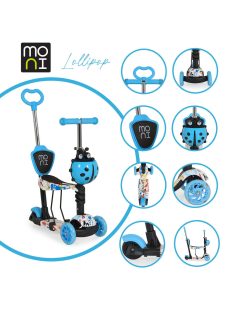 MONI Lollipop roller üléssel katicás kék