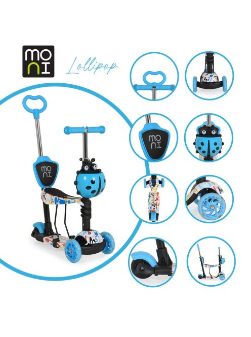 MONI Lollipop roller üléssel katicás kék