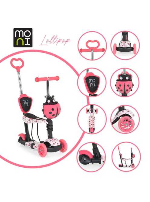MONI Lollipop roller üléssel katicás piros