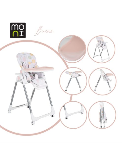 MONI Bueno etetőszék állítható pink