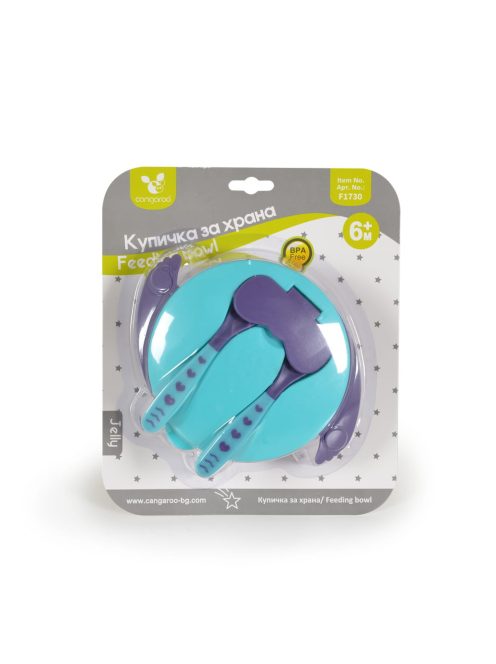 JELLY TÁL készlet villával és kanállal 300ml KÉK