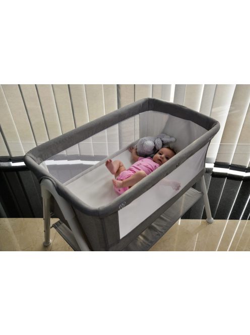 MONI Kalinihta újszülött babaágy önálló, 11 kg, 1 szint fehér láb bézs