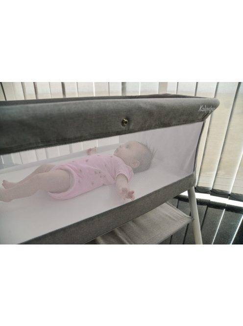 MONI Kalinihta újszülött babaágy önálló, 11 kg, 1 szint fehér láb szürke