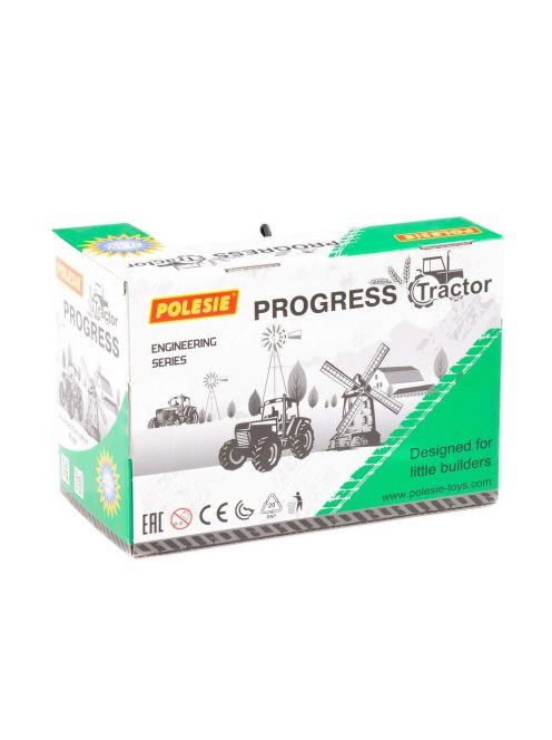 Polesie Toys  91222 lendkerekes, hátrahúzós traktor ZÖLD
