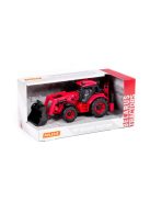 POLESIE 91857 kistraktor exkavátor+kanál 26cm PIROS