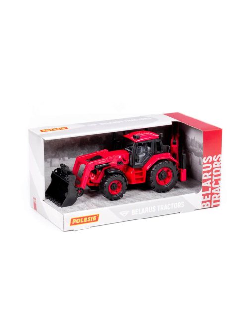 POLESIE 91857 kistraktor exkavátor+kanál 26cm PIROS
