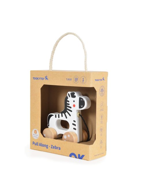 FAJÁTÉK húzható zebra FEHÉR