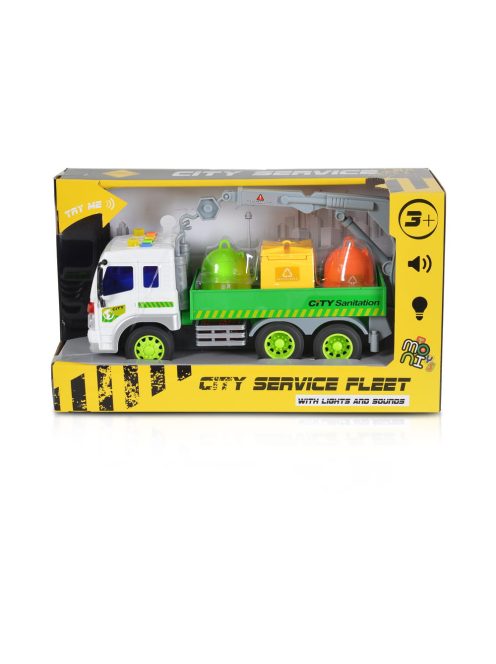 Moni Toys Kisautó szelektív kukákkal 1:16 színes